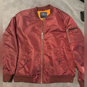 American Eagle Outfitters Maroon Bomber Jacket